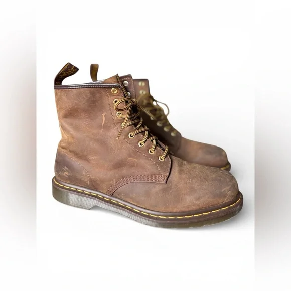 Dr. Martens 1460 Brown Crazy Horse Leather 8 Eye Boots Men’s US 12 UK 11 - Picture 4 of 8